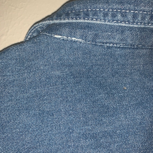 Bobbie Brooks 1990s Women’s Christmas Denim Collared Embroidered Button Up Large - Picture 16 of 16